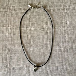 Michele Baratta Silver Heavy Heart Necklace